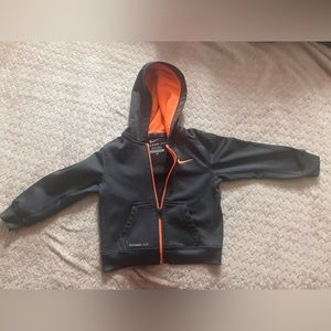 Nike Therma Fit grey and orange zip up sweatshirt size 3T